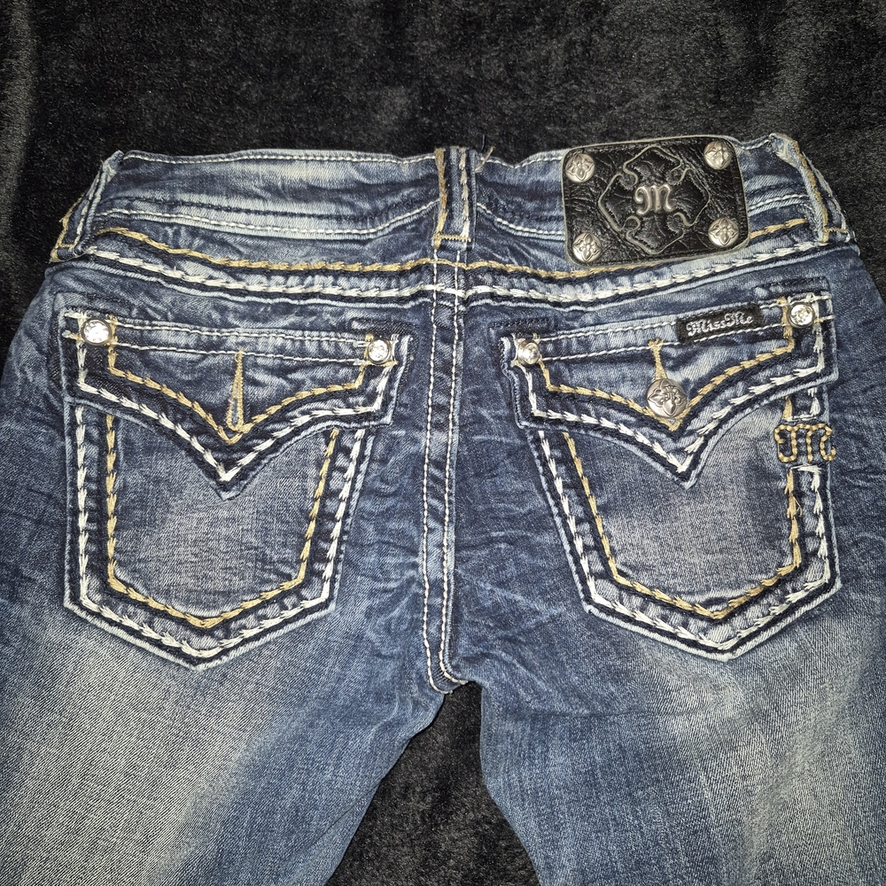 Miss Me Distressed Blue Boot Cut Jeans - Picture 3 of 3